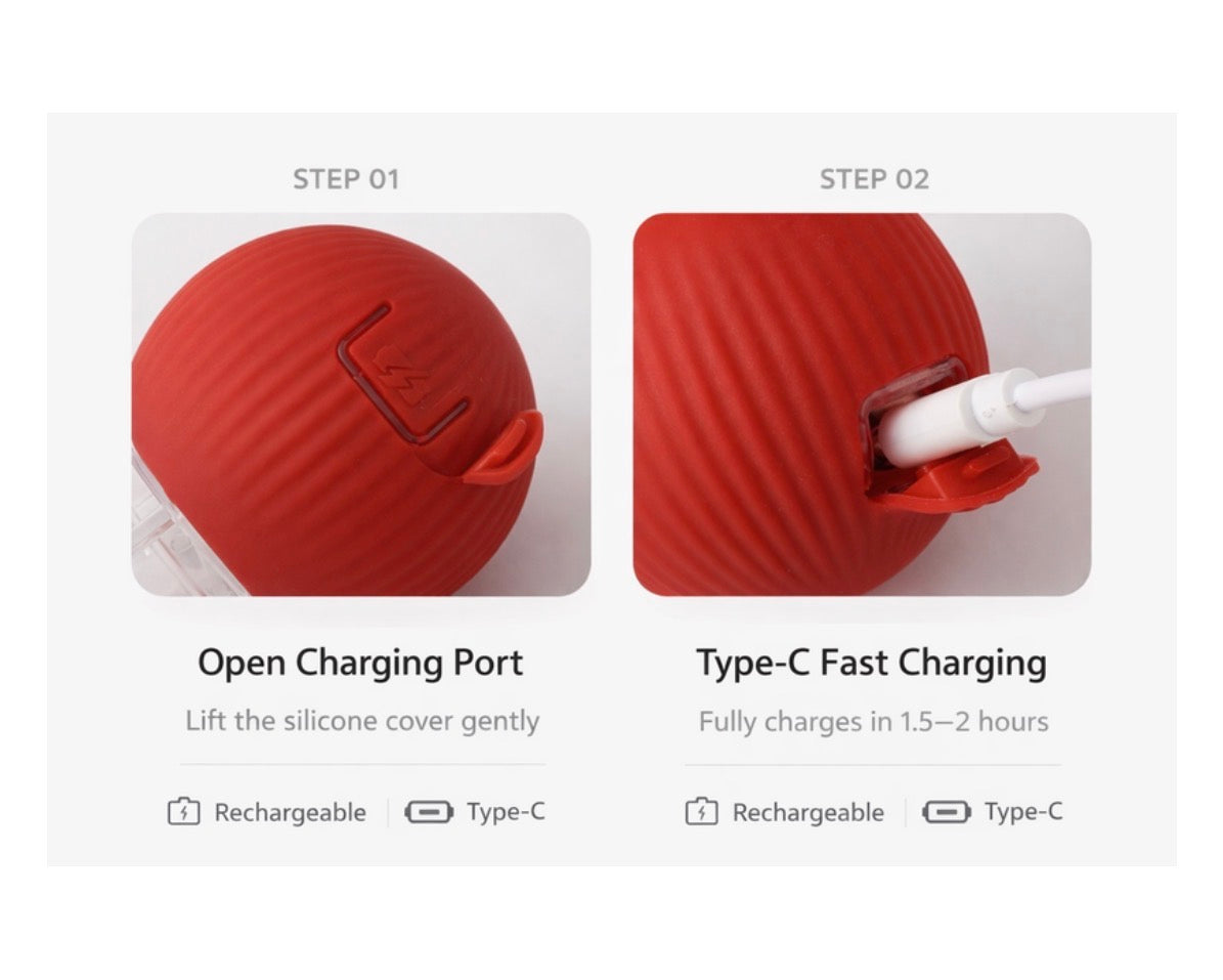 Red silicone cover with charging port for Type-C device on a white background